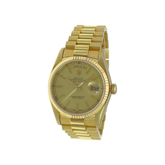 Rolex Mens Day-Date President Watch 18KY Solid Gold Champagne Dial 18038 MINT - Picture 12 of 12